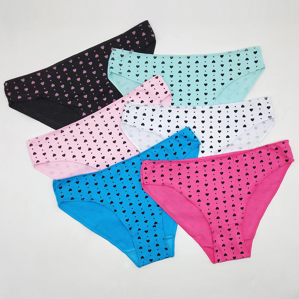 6 Pcs Cute Panties Women's Comfortable Soft Cotton Briefs Girl’s Lovely Heart Print Underwear Lingerie Panties for Female Pantys
6 Pcs Cute Panties Women's Comfortable Soft Cotton Briefs Girl’s Lovely Heart Print Underwear Lingerie Panties for Female Pantys