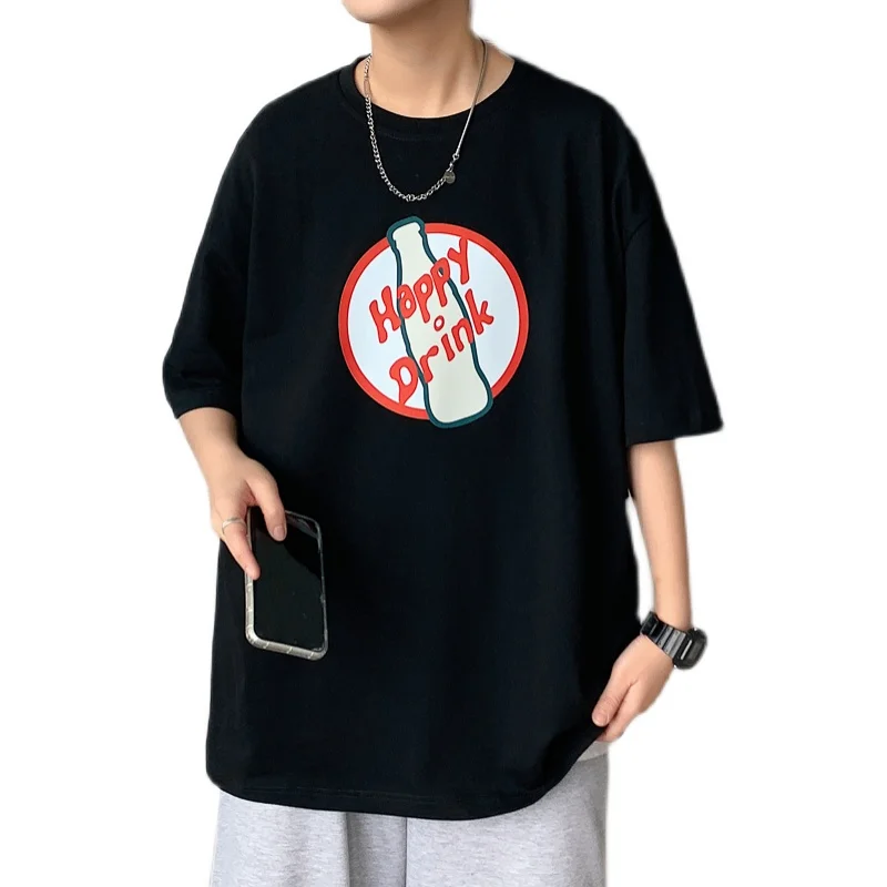 New Tshirt Mens Casual Loose Tees Cotton Summer Happy Drink Print Short-Sleeve Male Streetwear Coat Fashion Style Clothes Tops
New Tshirt Mens Casual Loose Tees Cotton Summer Happy Drink Print Short-Sleeve Male Streetwear Coat Fashion Style Clothes Tops