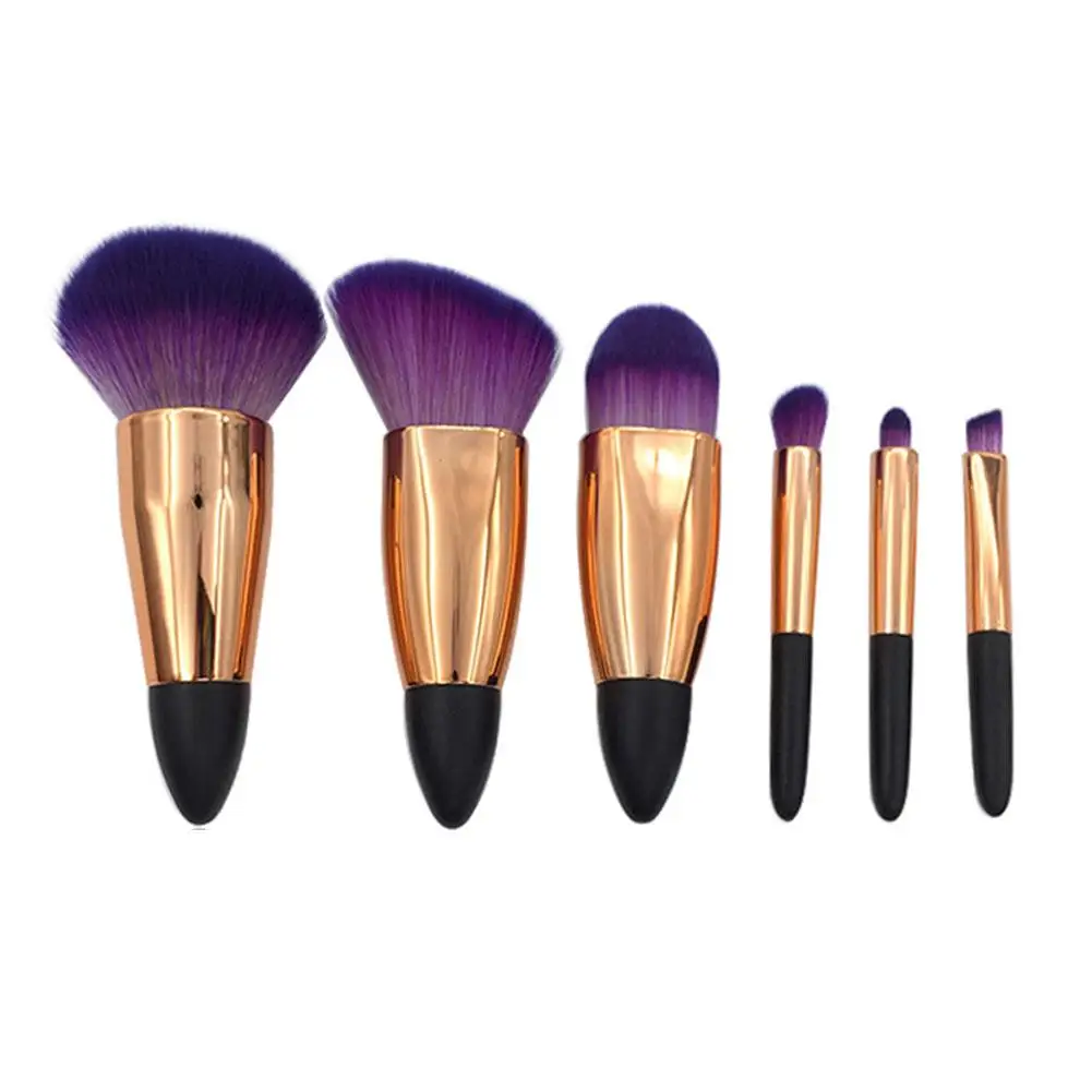 6pcs/set Portable Makeup Brush Set with Rose Golden Aluminum Tube Purple Hair Short Handle Beauty Tool Kit
6pcs/set Portable Makeup Brush Set with Rose Golden Aluminum Tube Purple Hair Short Handle Beauty Tool Kit