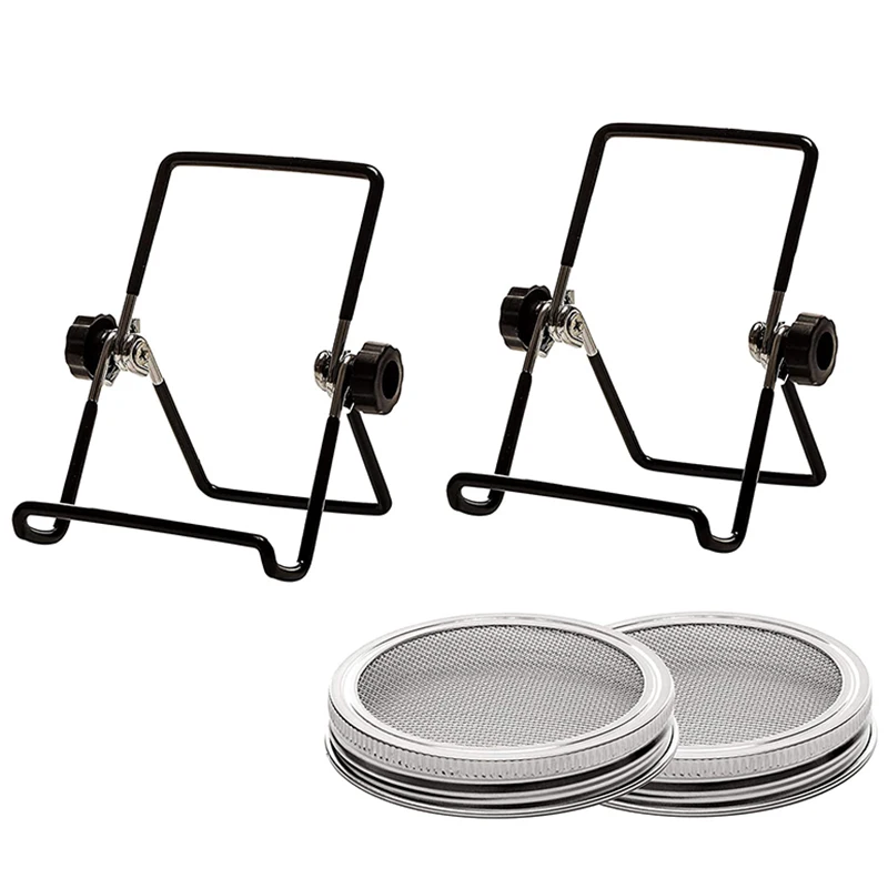 Sprouting Jar Mesh Lids Kit - 4 Pcs Sprouting Lids Stainless Steel Screen 2 Sprouting Stands Pack Foldable Adjustable
Sprouting Jar Mesh Lids Kit - 4 Pcs Sprouting Lids Stainless Steel Screen 2 Sprouting Stands Pack Foldable Adjustable