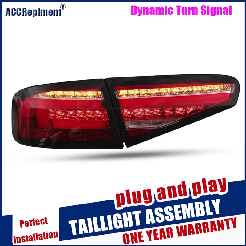 Dynamic turn signal car tail lights For A4 B9 2013-2016 Taillights LED DRL Fog light Rear parking lights upgrade to new model