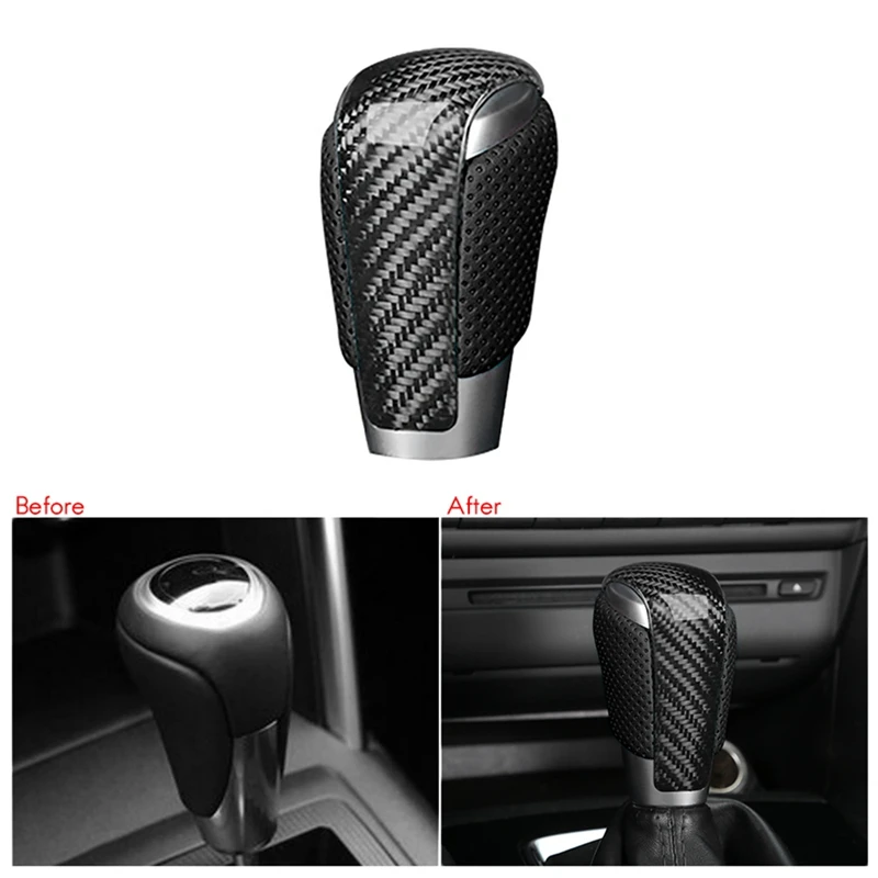 Carbon Fiber Leather Gear Shift Knob Gear Head Shift Knob Cover Modified Replacement for Mazda Axela CX-5 Atenza
Carbon Fiber Leather Gear Shift Knob Gear Head Shift Knob Cover Modified Replacement for Mazda Axela CX-5 Atenza