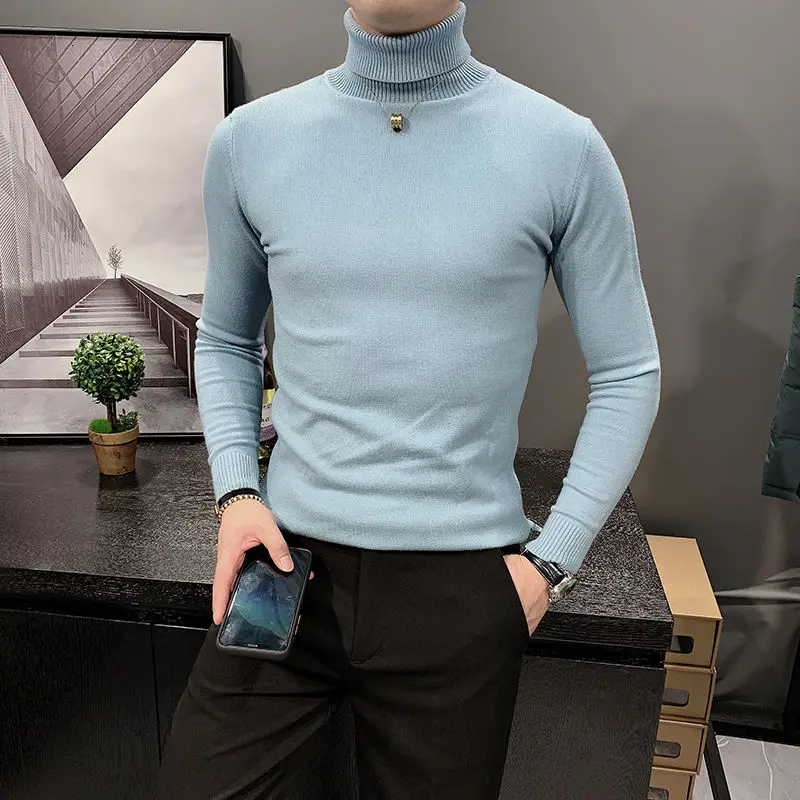 Autumn Fashion Sweater High Collar Long Sleeve Slim Sweater Knitted Sweater 2021 Spring Blusa De Frio Masculino Sweater For Men
Autumn Fashion Sweater High Collar Long Sleeve Slim Sweater Knitted Sweater 2021 Spring Blusa De Frio Masculino Sweater For Men