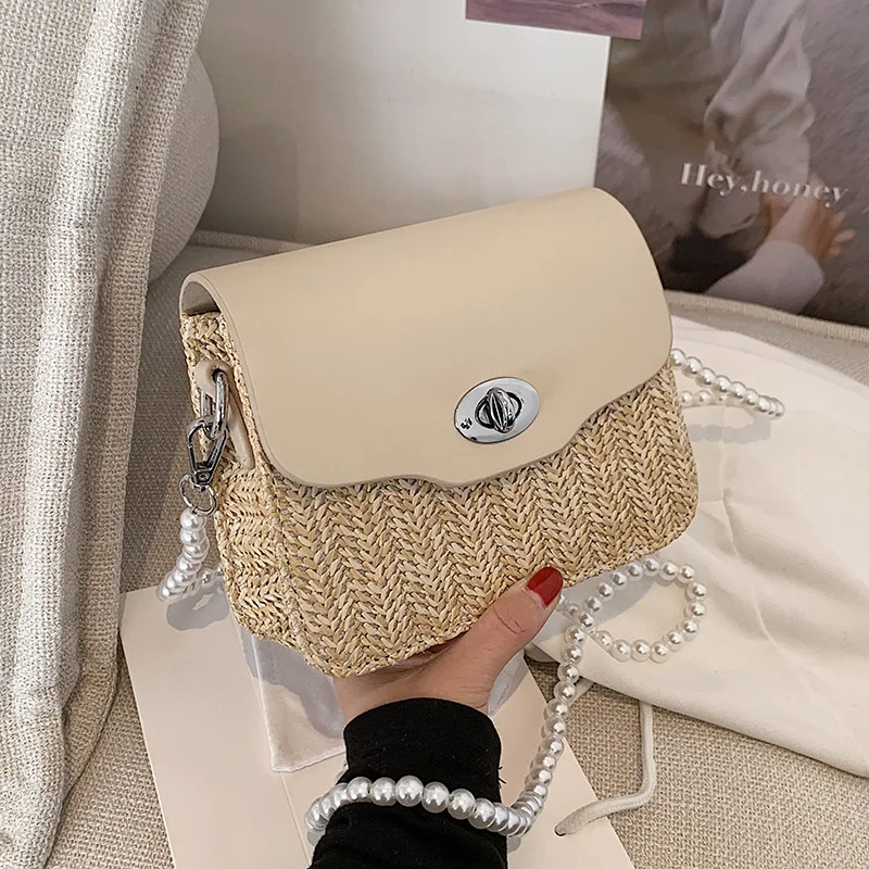 Summer Handbag Ladies 2021 New Designer Bags Fashion Chain Bag Trendy Pearl Crossbody Bag Straw Woven Bag Lock Messenger Bags
Summer Handbag Ladies 2021 New Designer Bags Fashion Chain Bag Trendy Pearl Crossbody Bag Straw Woven Bag Lock Messenger Bags