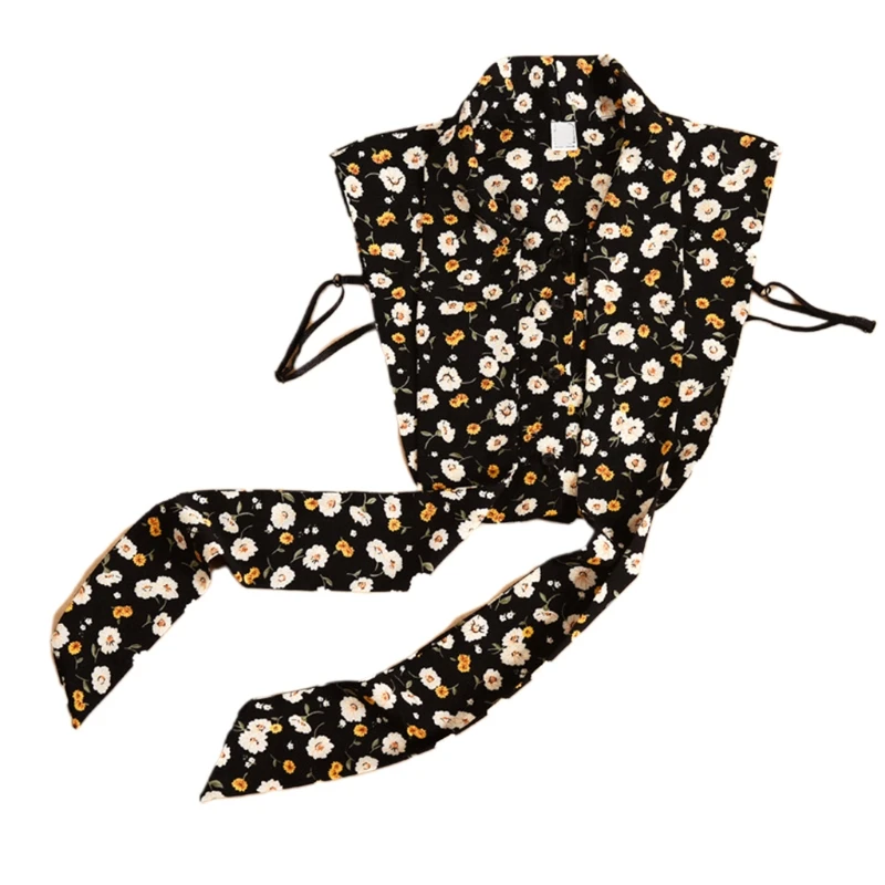 85WB Pastoral Style Women Bow Tie Neck False Collar Multicolor Daisy Floral Print Detachable Dickey Blouse Vintage Decorative
85WB Pastoral Style Women Bow Tie Neck False Collar Multicolor Daisy Floral Print Detachable Dickey Blouse Vintage Decorative