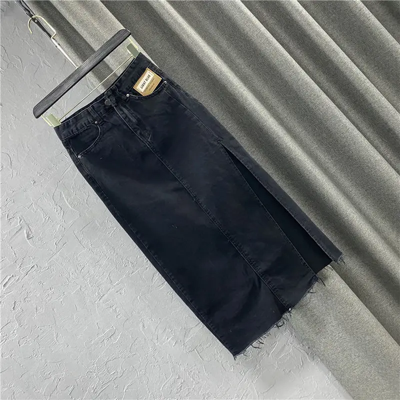 Black High Waist Front Split Denim Mid-length One-step Skirt In Summer 2021 New Slim and Thin Half-length Skirt Women
Black High Waist Front Split Denim Mid-length One-step Skirt In Summer 2021 New Slim and Thin Half-length Skirt Women