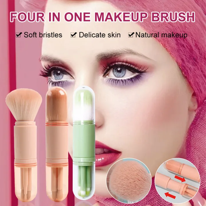 4-in-1 Small Makeup Brush Set Portable Retractable Facial Makeup Brush for Liquid Eyeshadow Blush Foundation Powder Make up Tool
4-in-1 Small Makeup Brush Set Portable Retractable Facial Makeup Brush for Liquid Eyeshadow Blush Foundation Powder Make up Tool