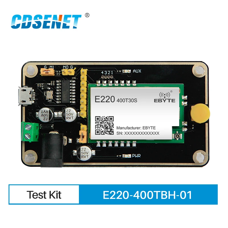 Test Board Kit UART Wireless Module USB Interface 433MHz 470MHz Gain 3.0dBi E220-400TBH-01 CDSENET Rubber Antenna Pre-Welded
Test Board Kit UART Wireless Module USB Interface 433MHz 470MHz Gain 3.0dBi E220-400TBH-01 CDSENET Rubber Antenna Pre-Welded