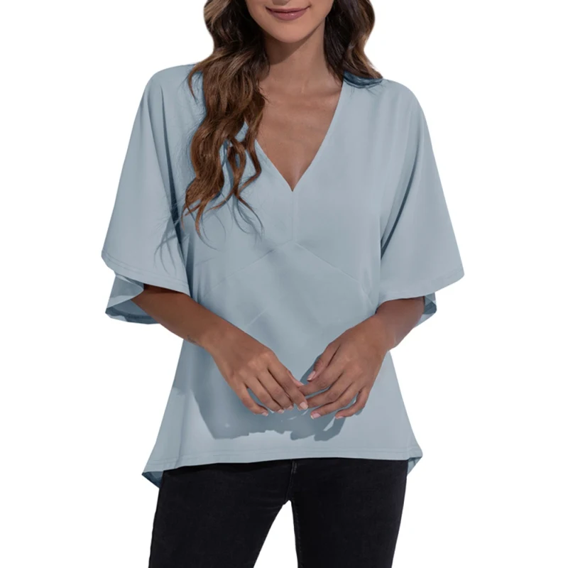Women's Clothing Ladies Clothing Tops Red Loose Top Women Short Sleeve Solid Color Chiffon Fashion Tops
Women's Clothing Ladies Clothing Tops Red Loose Top Women Short Sleeve Solid Color Chiffon Fashion Tops
