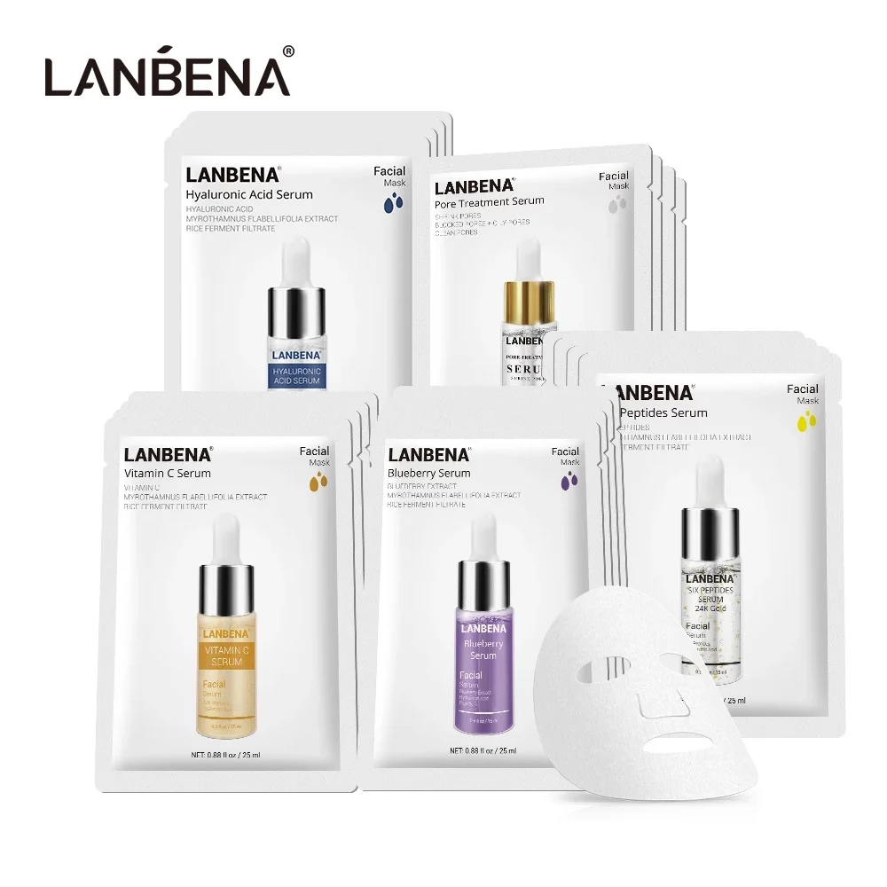 LANBENA Маска для Лица Увлажняющая сыворотка ухода за кожей эссенция лица набор VC