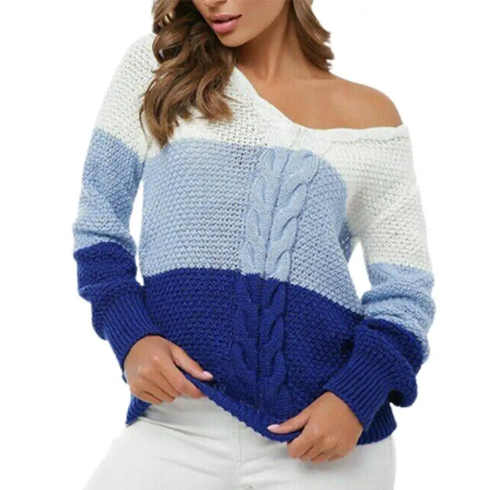2021 Autumn Winter New Women Long Sleeve V Neck Sweaters Fashion Color Block Twist Knitted Pullovers Casual Loose Knitwear
2021 Autumn Winter New Women Long Sleeve V Neck Sweaters Fashion Color Block Twist Knitted Pullovers Casual Loose Knitwear