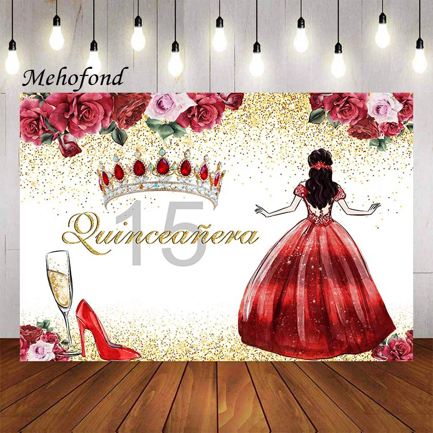 Mehofond Photography Background Glitter Gold Floral Crown Quinceanera 15 Princess Birthday Party Backdrop Photocall Photo Studio
Mehofond Photography Background Glitter Gold Floral Crown Quinceanera 15 Princess Birthday Party Backdrop Photocall Photo Studio