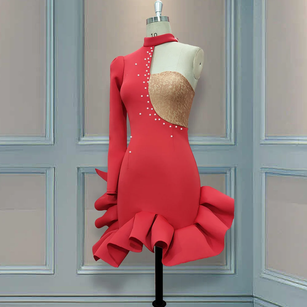 Red One Shoulder Dress Ruffles Lace Patchwork Midi Lengthh Long Sleeve Women Bodycon Backless Sexy Mini Party Dresses Plus Size
Red One Shoulder Dress Ruffles Lace Patchwork Midi Lengthh Long Sleeve Women Bodycon Backless Sexy Mini Party Dresses Plus Size