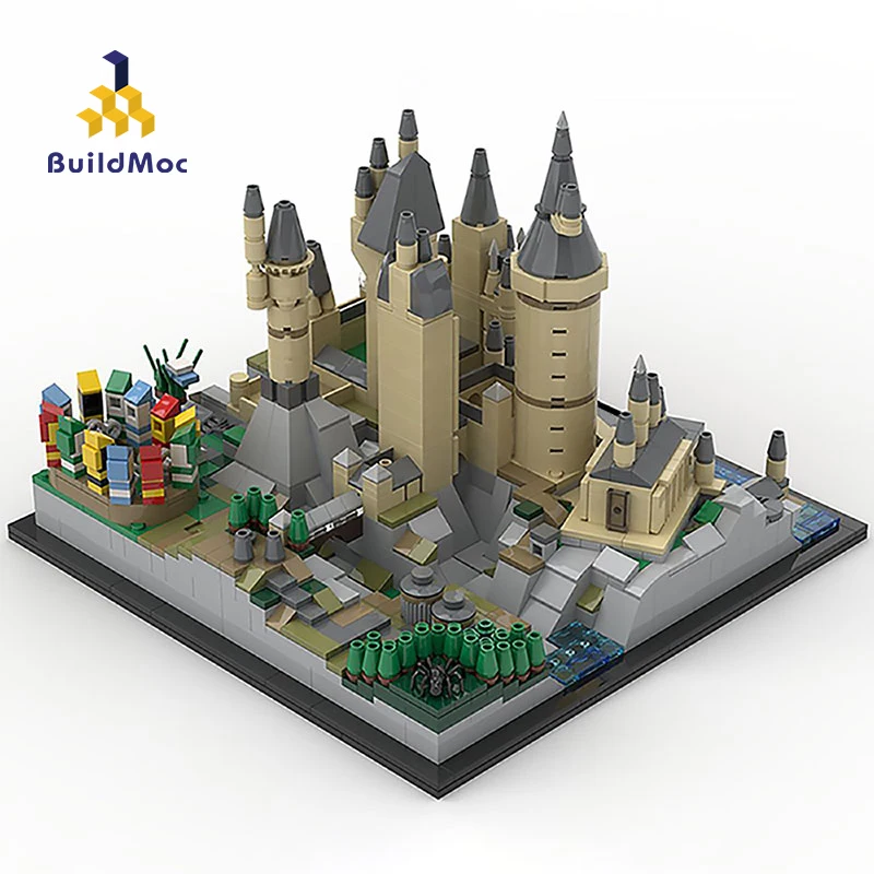 

BuildMoc City Building Hogwarts Magic Castle Modular Brick City House Creator Expert Architecture Toys Building Blocks 1347pcs
