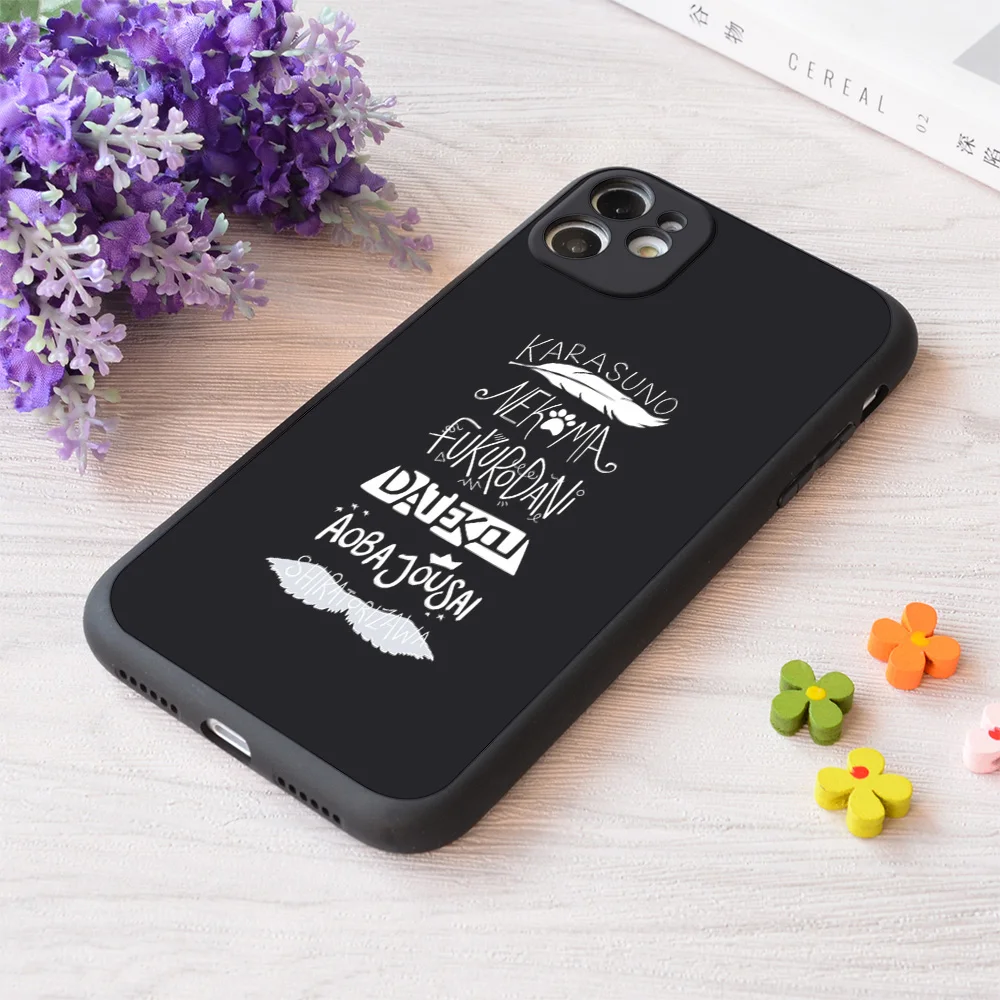 For iPhone Haikyuu!! Teams White On Black Print Soft Matt Apple Case 
For iPhone Haikyuu!! Teams White On Black Print Soft Matt Apple Case
