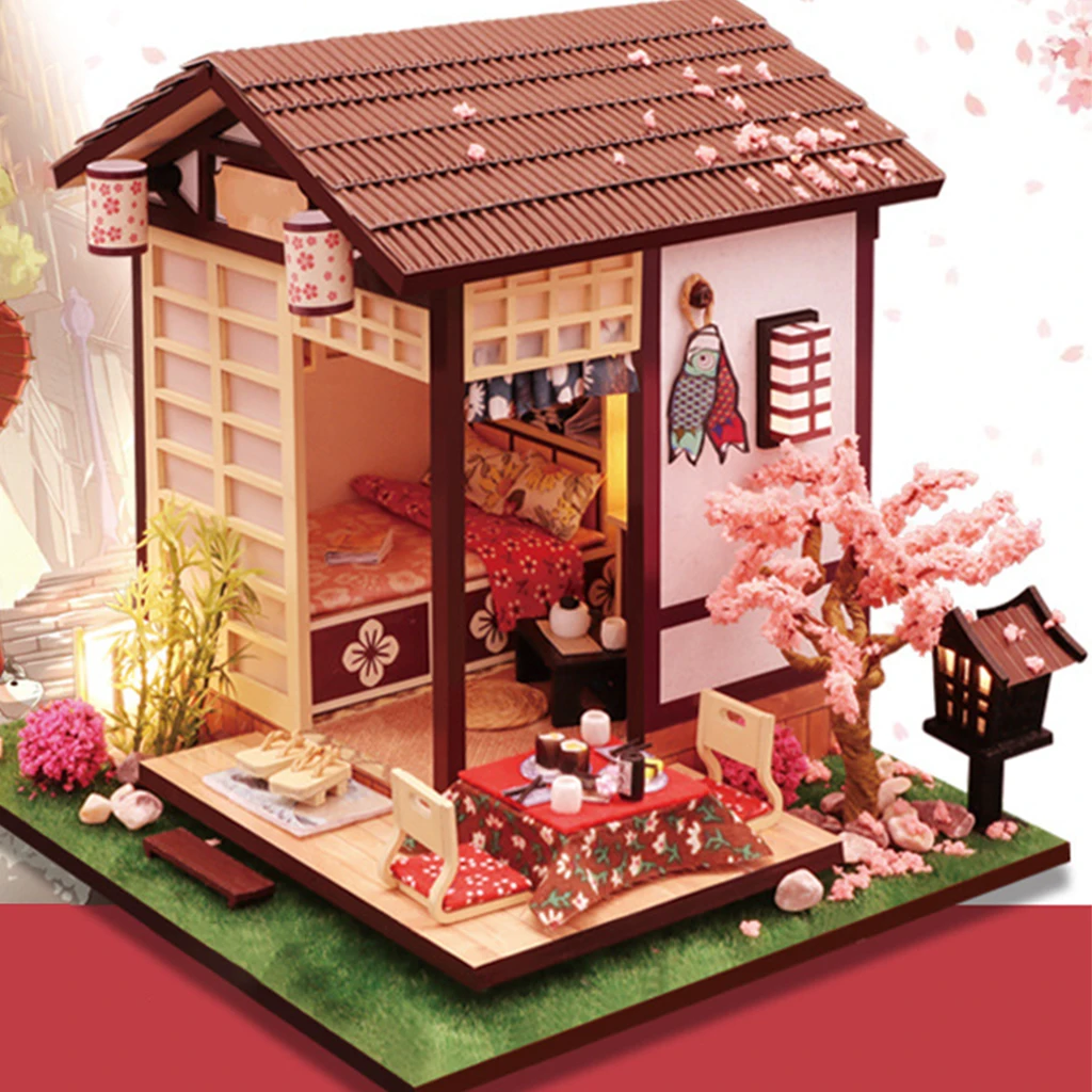 Сделай Сам Кукольный дом японская архитектура светодиодсветильник Craft Cherry