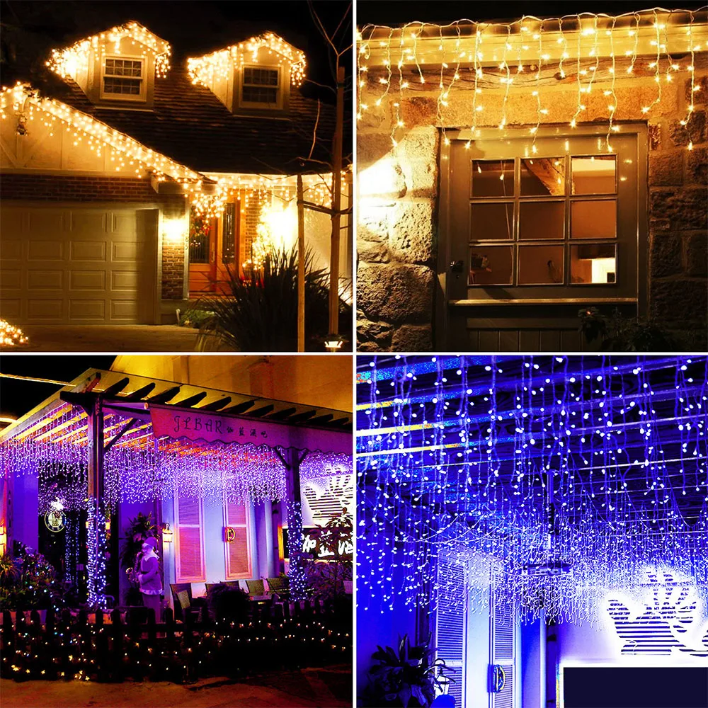 5M 216leds 3.5M 96leds Christmas Curtain String Lights LED Fairy Garland Icicle Lamp for Wedding Xmas Home Party Garden Decor
5M 216leds 3.5M 96leds Christmas Curtain String Lights LED Fairy Garland Icicle Lamp for Wedding Xmas Home Party Garden Decor