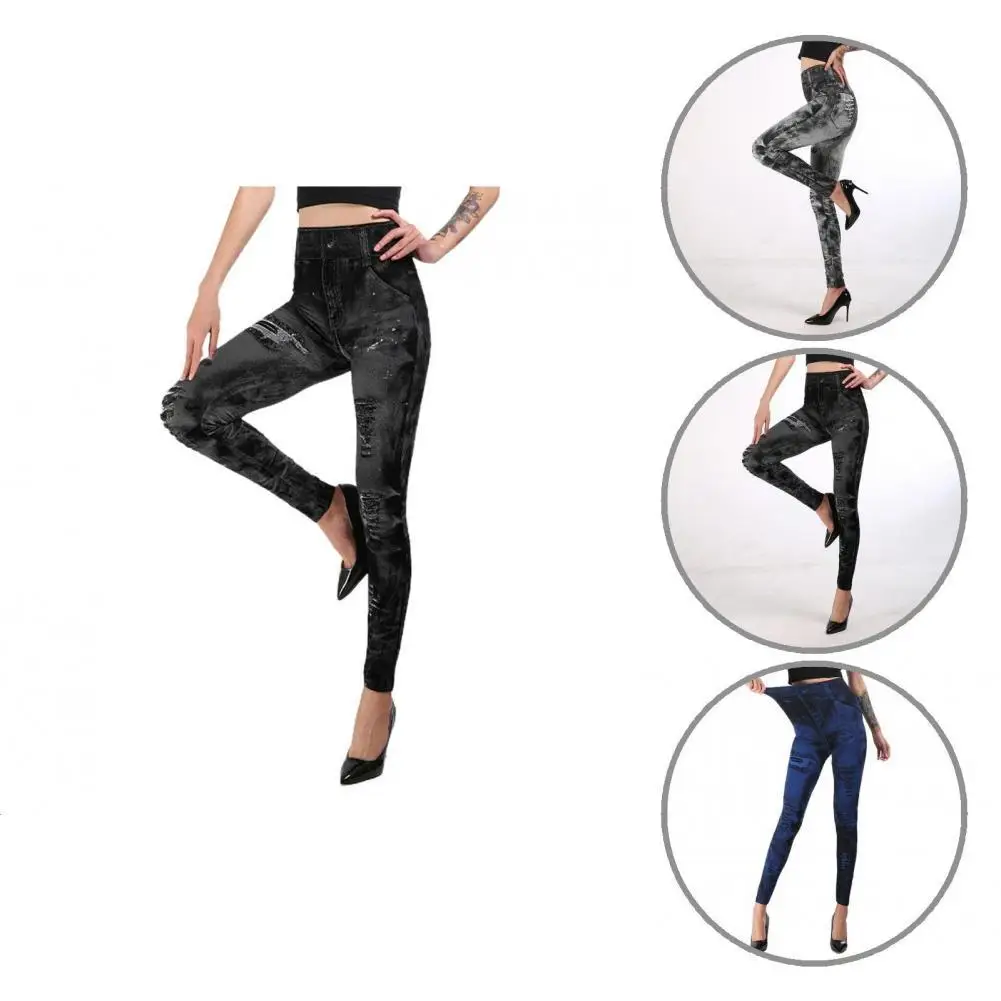 Women Imitation Jeans High Waist Ladies Super Elastic Temperament Slim Faux Denim Leggings Fake Jeans for Daily Wear
Women Imitation Jeans High Waist Ladies Super Elastic Temperament Slim Faux Denim Leggings Fake Jeans for Daily Wear