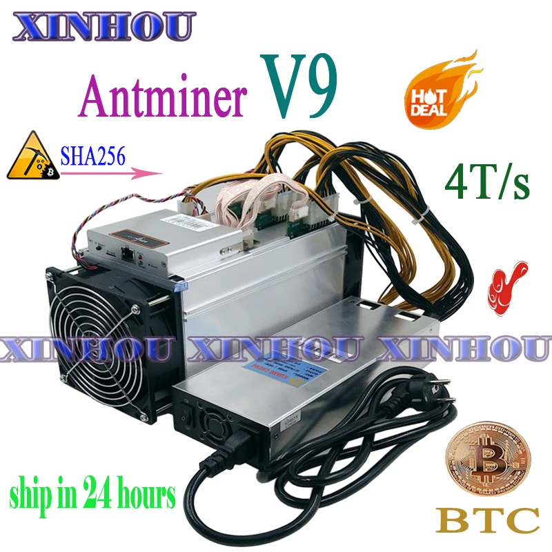 Asic miner BITMAIN antminer V9 4TH/s SHA 256 (с блоком питания) Bitcoin BTC BCH лучше чем AntMiner S9 WhatsMiner M3 T9 +