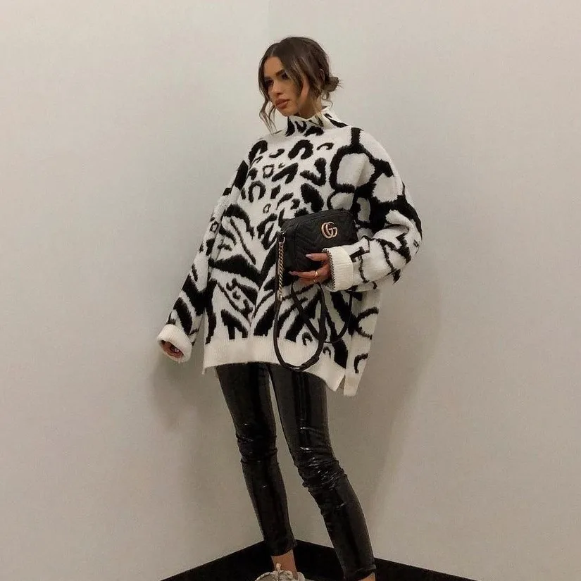 CA 2021 Turtleneck Loose Sweater Dress Women Knitted Long Sleeve Autumn Winter Oversized Jumper Casual Comfortable Pullover
CA 2021 Turtleneck Loose Sweater Dress Women Knitted Long Sleeve Autumn Winter Oversized Jumper Casual Comfortable Pullover