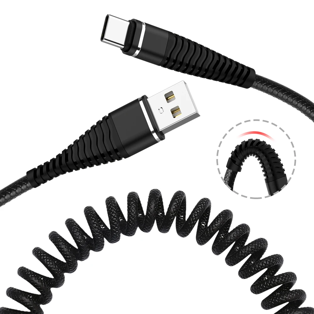 Spring Micro USB Cable Type C Fast Charger For Samsung S8 S9 S7 Edge Car Retractable Data Cord For Huawei P30 lite Redmi note 7
Spring Micro USB Cable Type C Fast Charger For Samsung S8 S9 S7 Edge Car Retractable Data Cord For Huawei P30 lite Redmi note 7