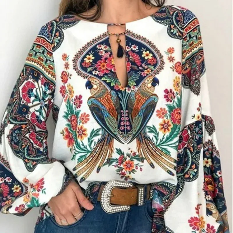 2020 Spring and Autumn Popular European and American Style Fashion Women's Digital Printing round Neck Lantern Sleeve Shirt
2020 Spring and Autumn Popular European and American Style Fashion Women's Digital Printing round Neck Lantern Sleeve Shirt