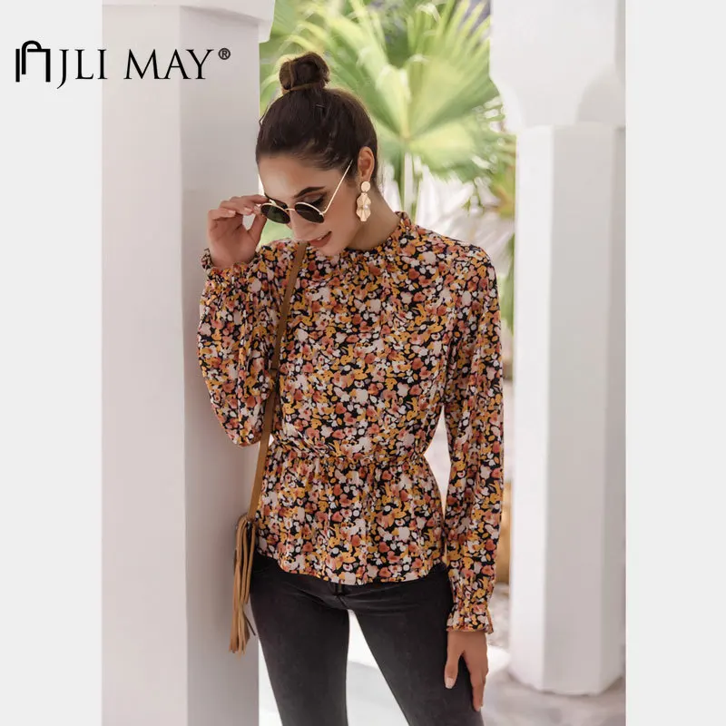 JLI MAY Women Floral Print Shirt Stand Collar Lantern Sleeve Slim Autumn Casual England Shirts
JLI MAY Women Floral Print Shirt Stand Collar Lantern Sleeve Slim Autumn Casual England Shirts