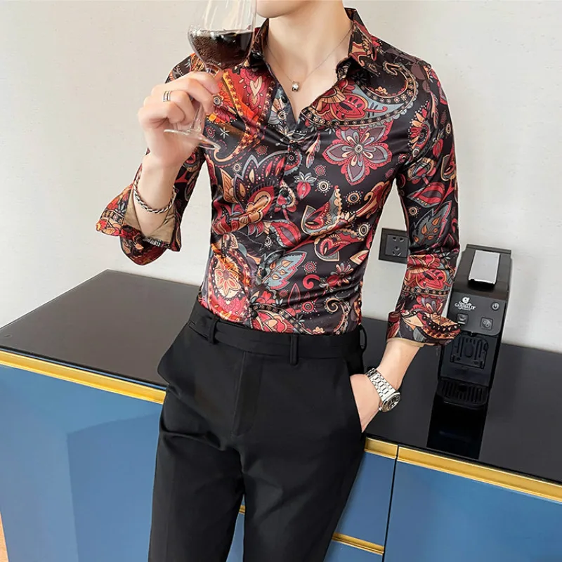 Floral Shirts Luxury Men 2021 Spring Chemise Homme Long Sleeve Slim Fit Casual Dress Shirt Streetwear Social Nightclub Clothes
Floral Shirts Luxury Men 2021 Spring Chemise Homme Long Sleeve Slim Fit Casual Dress Shirt Streetwear Social Nightclub Clothes