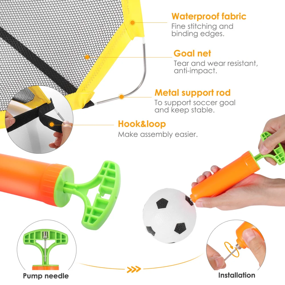 Clispeed Soccer Goals Soccer Balls Set Kids Football Playset Portable Personal Soccer Playing Kit for Garden Park
Clispeed Soccer Goals Soccer Balls Set Kids Football Playset Portable Personal Soccer Playing Kit for Garden Park
