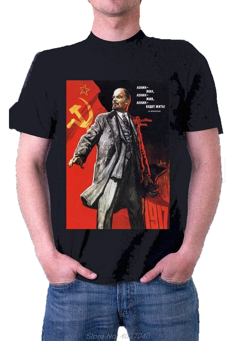 

Владимир Ленин, русская Коммунистическая революция, черная футболка, летняя мужская повседневная женская футболка в стиле Харадзюку