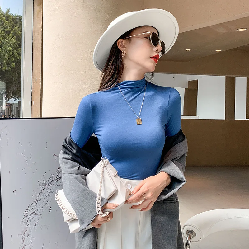 2021 Autumn Winter Warm Tops Solid Color Female T-Shirt Sexy Tops Basic Solid Pullovers Women Long Sleeve Turtleneck Soft Tops
2021 Autumn Winter Warm Tops Solid Color Female T-Shirt Sexy Tops Basic Solid Pullovers Women Long Sleeve Turtleneck Soft Tops
