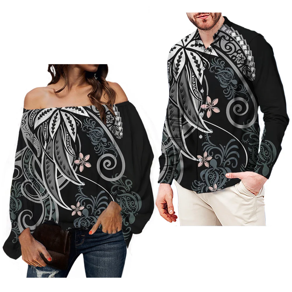 Black Sexy Women's Chiffon Blouse Long Sleeve Off The Shoulder Ladies Shirts Hawaiian Polynesian Tribal Design Couples Suits Top
Black Sexy Women's Chiffon Blouse Long Sleeve Off The Shoulder Ladies Shirts Hawaiian Polynesian Tribal Design Couples Suits Top