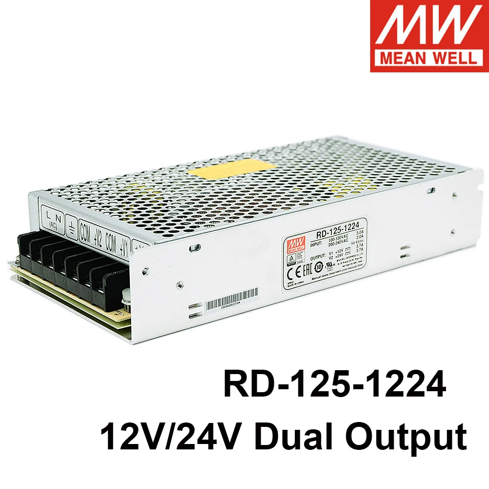 MEAN WELL RD-125-1224 133W 110V 220V AC to DC 12V 24V 3.7A Dual Output Switching Power Supply Meanwell LED Driver SMPS
MEAN WELL RD-125-1224 133W 110V 220V AC to DC 12V 24V 3.7A Dual Output Switching Power Supply Meanwell LED Driver SMPS
