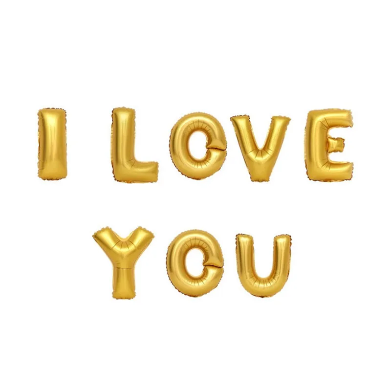 16 inch Gold letters Balloon Set I Love You Wedding Confession Decoration Aluminum Film Balloon Gold Silvery Pink Letter
16 inch Gold letters Balloon Set I Love You Wedding Confession Decoration Aluminum Film Balloon Gold Silvery Pink Letter