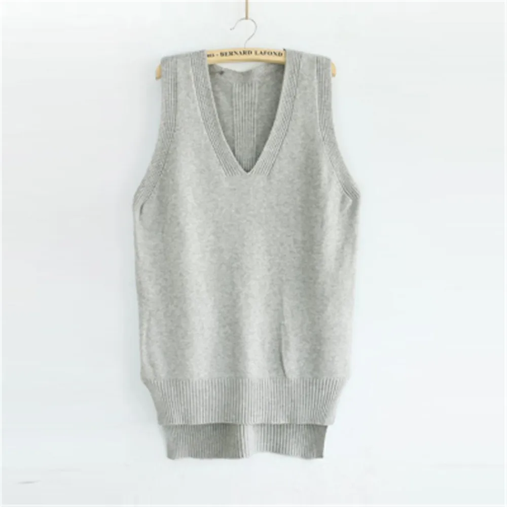 Пуловер женский вязаный однотонный с V-образным вырезом PZ2930 2020 | Женская одежда