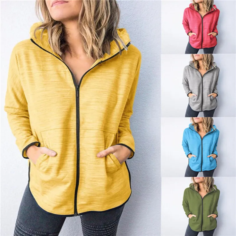 Fashion Hooded Jacket Coat Casual Sports Loose Pockets Coat Solid Overcoat Female Winter Long Sleeve Womens Outerwear
Fashion Hooded Jacket Coat Casual Sports Loose Pockets Coat Solid Overcoat Female Winter Long Sleeve Womens Outerwear