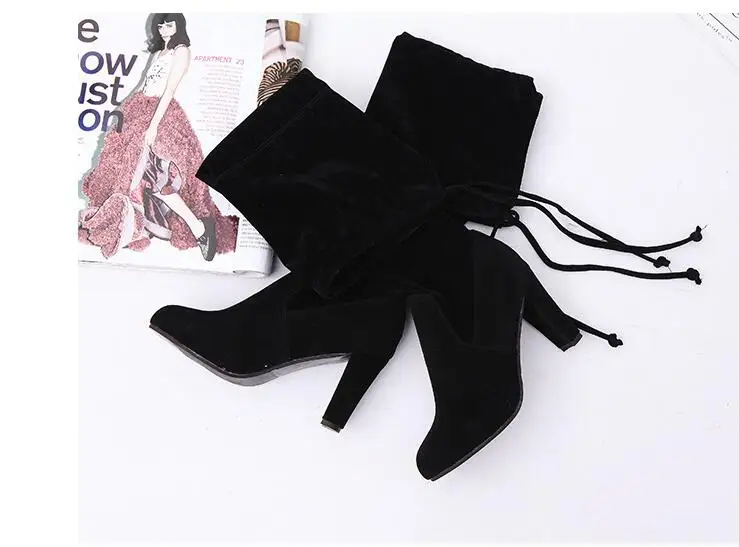 Fashion Runway Stretch Fabric Sock Boots Pointy Toe Over-the-Knee Heel Thigh High Pointed Woman Botas Mujer Thigh Plues 43 
Fashion Runway Stretch Fabric Sock Boots Pointy Toe Over-the-Knee Heel Thigh High Pointed Woman Botas Mujer Thigh Plues 43