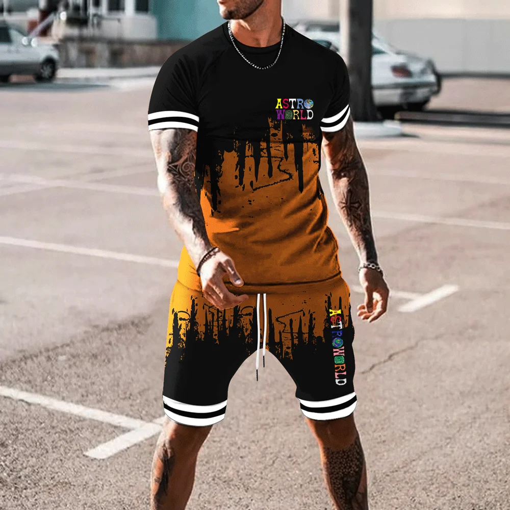 Men's casual suit 2021 summer new short-sleeved + shorts 2-piece set 3D printing fashion T-shirt running fitness suit Slim Fit
Men's casual suit 2021 summer new short-sleeved + shorts 2-piece set 3D printing fashion T-shirt running fitness suit Slim Fit