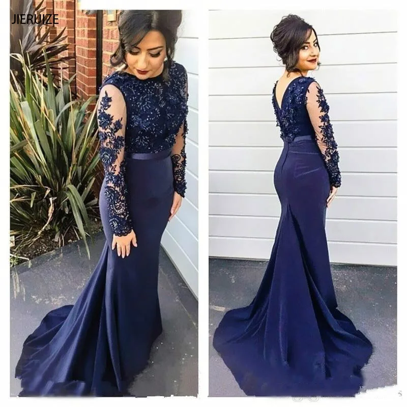 JIERUIZE Dark Navy Blue Beaded Luxury Evening Dresses 2021 Long Sleeves Prom Party Dresses Formal Gowns
JIERUIZE Dark Navy Blue Beaded Luxury Evening Dresses 2021 Long Sleeves Prom Party Dresses Formal Gowns