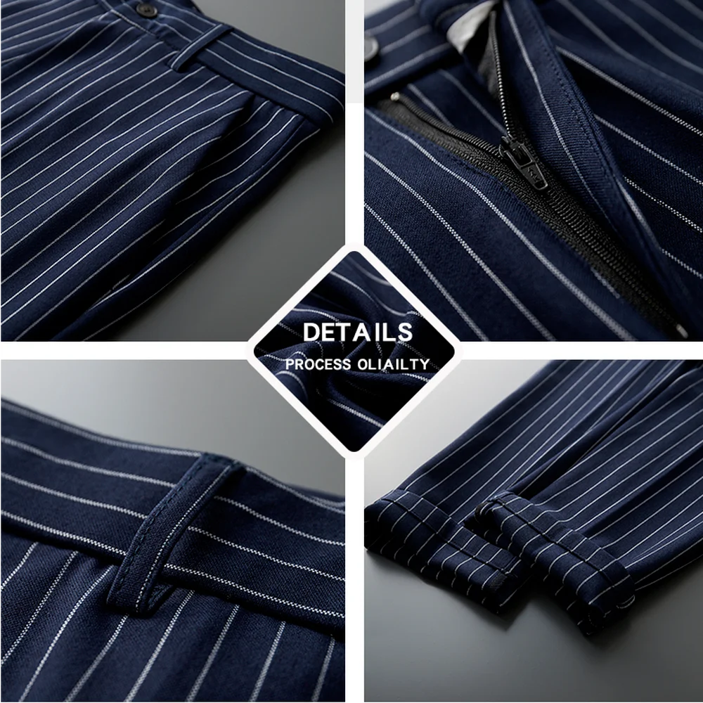 Men Striped Business Dress Pants 2021 Summer Classic Formal Wedding Suit Pants Casual Slim Office Social Trousers Pantalon Homme
Men Striped Business Dress Pants 2021 Summer Classic Formal Wedding Suit Pants Casual Slim Office Social Trousers Pantalon Homme