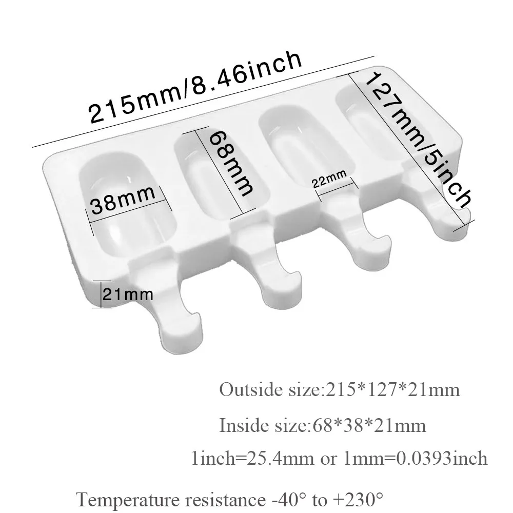 Silicone Ice Cream Mold DIY Homemade Popsicle Molds Freezer Juice 4 Cell Big Size Ice Cube Tray Popsicle Barrel Maker Mould Tool
Silicone Ice Cream Mold DIY Homemade Popsicle Molds Freezer Juice 4 Cell Big Size Ice Cube Tray Popsicle Barrel Maker Mould Tool