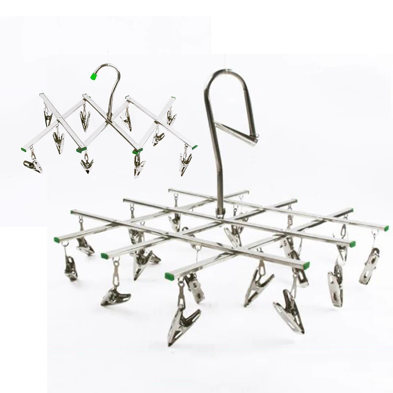10/20 Stainless Clips Steel Folding Underwear Sock Laundry Hanger Drying Rack Easy To Storage For Saving Space
10/20 Stainless Clips Steel Folding Underwear Sock Laundry Hanger Drying Rack Easy To Storage For Saving Space