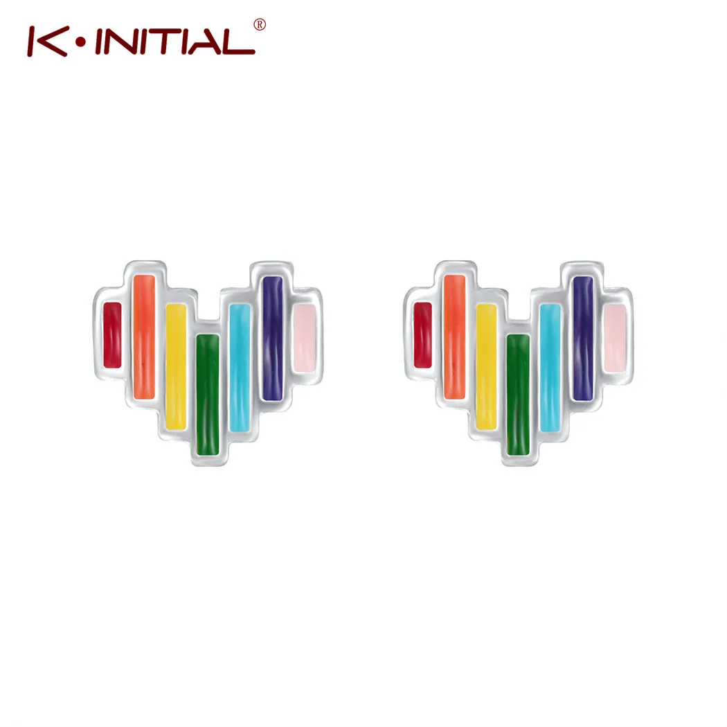 Kinitial Fashion Colorful Heart Earrings Dropping glue Rainbow Heart Stud Earrings for Women Girl Tiny Jewelry oorbellen boucle
Kinitial Fashion Colorful Heart Earrings Dropping glue Rainbow Heart Stud Earrings for Women Girl Tiny Jewelry oorbellen boucle