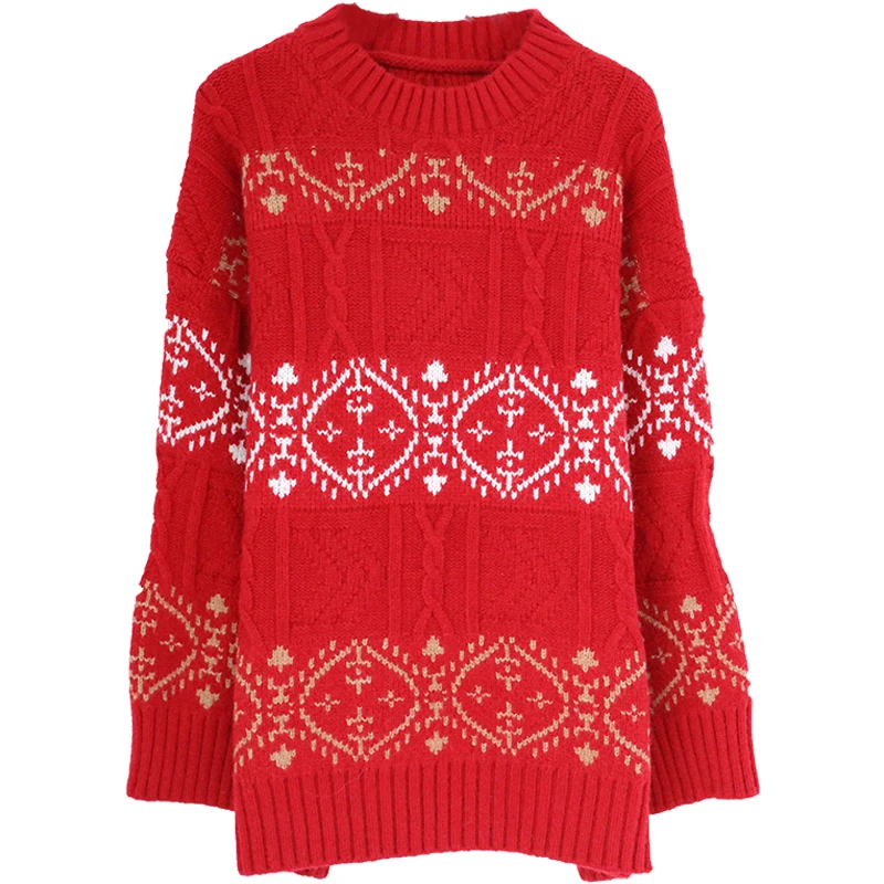 Christmas Red Sweater Women's Loose Snowflake Round Neck Print Sweater Sueter Christmas Snowflake Sweater Women Christmas HH50MY
Christmas Red Sweater Women's Loose Snowflake Round Neck Print Sweater Sueter Christmas Snowflake Sweater Women Christmas HH50MY