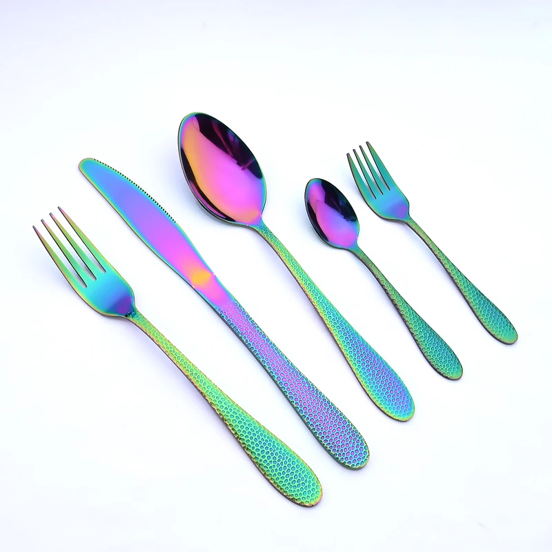 Rainbow Cutlery Set 18/10 Stainless Steel Dinnerware Set Knife Fork Spoon Silverware Tableware Set Kitchen Flatware Dropshipping
Rainbow Cutlery Set 18/10 Stainless Steel Dinnerware Set Knife Fork Spoon Silverware Tableware Set Kitchen Flatware Dropshipping
