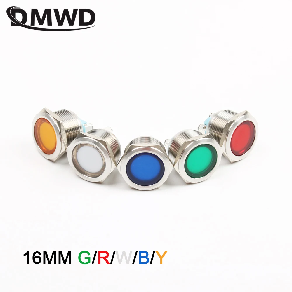 1PC 16mm LED Metal Indicator Light Waterproof Signal Lamp Light 3V6V12V24V 220v Screw Connect Red Yellow Blue White 16ZSD.DM.L
1PC 16mm LED Metal Indicator Light Waterproof Signal Lamp Light 3V6V12V24V 220v Screw Connect Red Yellow Blue White 16ZSD.DM.L