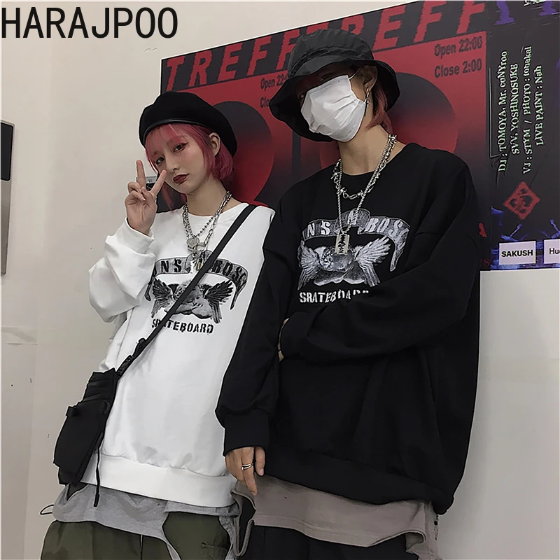 HARAJPOO Women Sweatshirts Thin Sweater Spring Korean Version Ins Street Cartoon Print Couple Loose Round Neck Long-sleeved Tops 
HARAJPOO Women Sweatshirts Thin Sweater Spring Korean Version Ins Street Cartoon Print Couple Loose Round Neck Long-sleeved Tops
