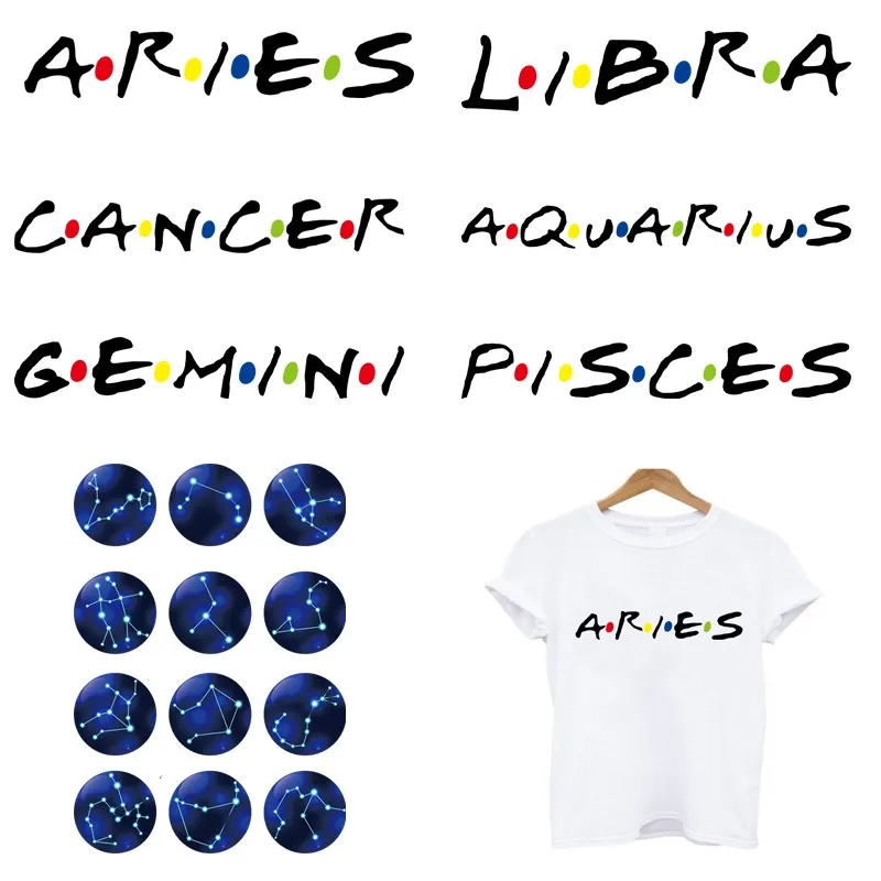 heat-sensitive patches Twelve constellations stripes applique thermo stickers on clothes iron on transfers for clothing tops
heat-sensitive patches Twelve constellations stripes applique thermo stickers on clothes iron on transfers for clothing tops