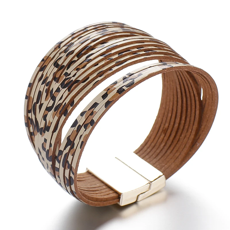 Amorcome Gradient Color Leopard Print Leather Bracelets for Women Boho Multilayer Wide Wrap Bracelets & Bangles Femme Jewelry
Amorcome Gradient Color Leopard Print Leather Bracelets for Women Boho Multilayer Wide Wrap Bracelets & Bangles Femme Jewelry