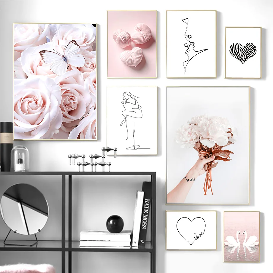Pink Rose Butterfly Flower Swan Line Art Wall Art Canvas Painting Nordic Posters And Prints Wall Pictures For Living Room Decor
Pink Rose Butterfly Flower Swan Line Art Wall Art Canvas Painting Nordic Posters And Prints Wall Pictures For Living Room Decor